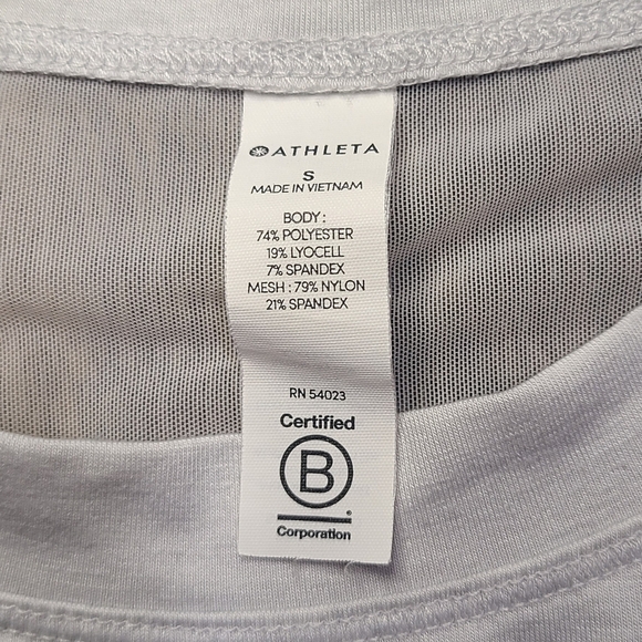 Athleta Mesh Shoulder Active Tee Women’s Small White Short Sleeve Workout Tee - Picture 4 of 11